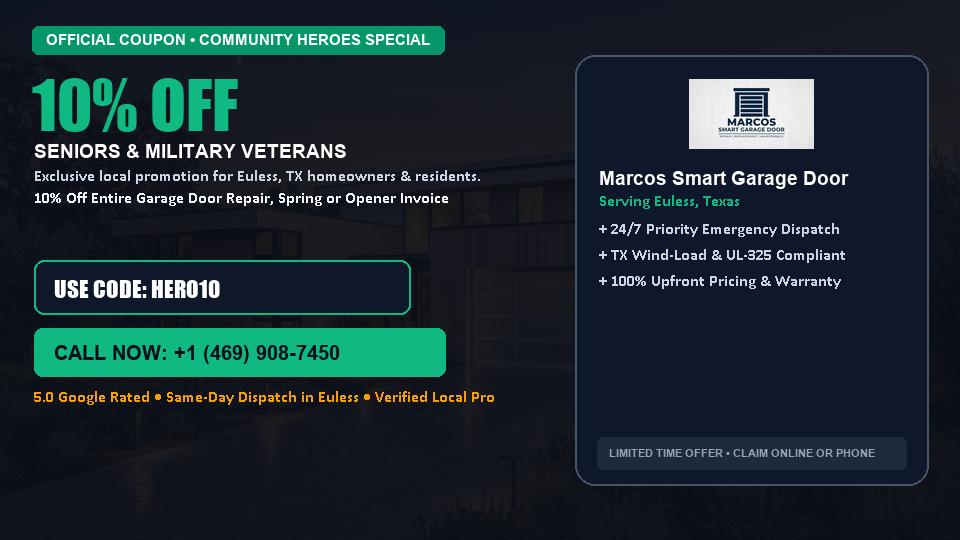 10% OFF Senior, Military & First Responder Discount in Euless, TX - Marcos Smart Garage Door